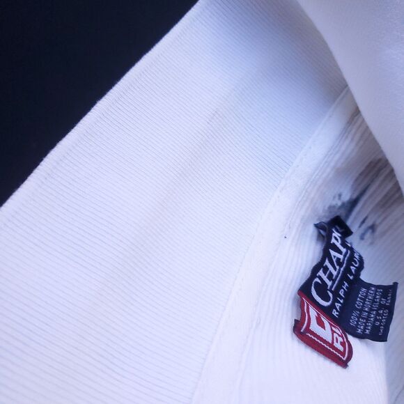 VINTAGE Chaps Ralph Lauren Ribbed Polo Shirt XL Hawaiian Island Palm Tree Cotton - Picture 7 of 12